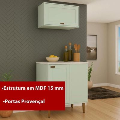 Balcão De Cozinha Genialflex Iluminata Hortelã