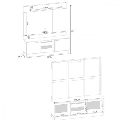 Estante Torino Para Tv 70" Madeirado Reflecta Flex Wood