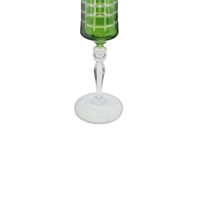 Taça para champanhe lapidada em cristal ecológico Bohemia Grace 190ml verde