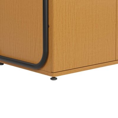 Armário Multiuso Organizador Estilo Industrial Com Gaveta E 2 Portas Escritório Quarto Nature