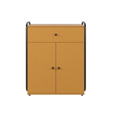 Armário Multiuso Organizador Estilo Industrial Com Gaveta E 2 Portas Escritório Quarto Nature