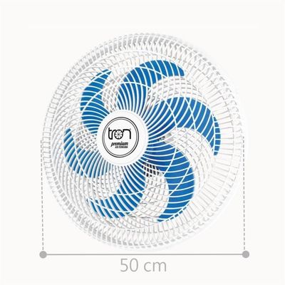 Ventilador Parede Lorena Branco Oscilante 110V Pás Azul