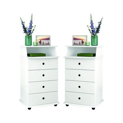 Kit De 2 Mesas De Cabeceira Lux Ll Branco