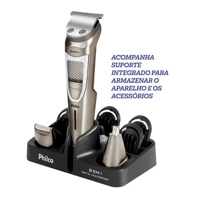 Aparador de Pelos Philco Multigroom 8 em 1 5W PAP16 Bivolt