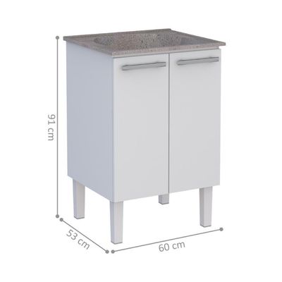 Gabinete Para Lavanderia Em Aço Com Tanque Surubim Branco
