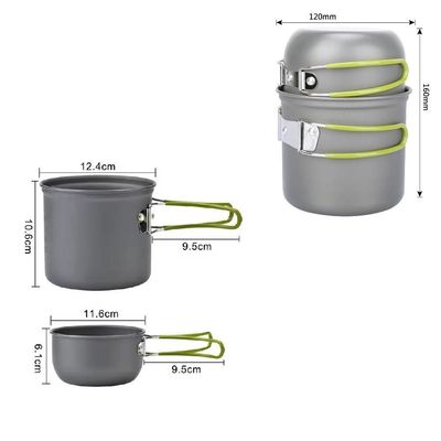 Kit Panelas Camping Aluminio Kit Cozinha Acampamento Outdoor Panela Viagem Praia Pesca Com Bolsa Sacola