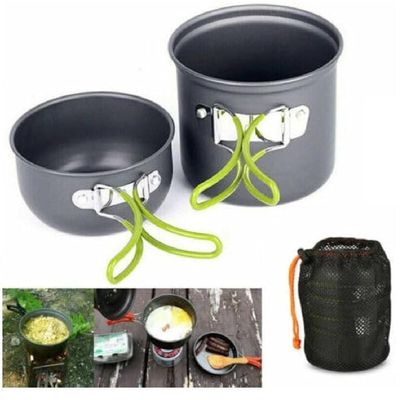 Kit Panelas Camping Aluminio Kit Cozinha Acampamento Outdoor Panela Viagem Praia Pesca Com Bolsa Sacola