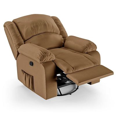 Poltrona Do Papai Reclinável Pietra Glider Giratória Massagem Fh9 Pu Caramelo - Mpozenato