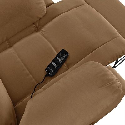 Poltrona Do Papai Reclinável Pietra Glider Giratória Massagem Fh9 Pu Caramelo - Mpozenato