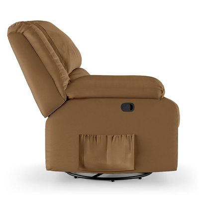 Poltrona Do Papai Reclinável Pietra Glider Giratória Massagem Fh9 Pu Caramelo - Mpozenato