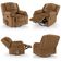 Poltrona Do Papai Reclinável Pietra Glider Giratória Massagem Fh9 Pu Caramelo - Mpozenato