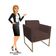 Poltrona Decorativa Base Industrial Dourada Maressa S06 Suede Marrom - Ibiza