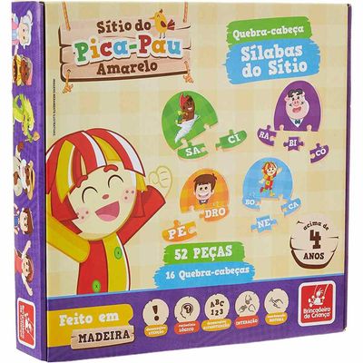 Quebra-Cabeça Sílabas do Sítio - Madeira - 2853 - Brincadeira De Criança