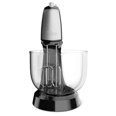 Batedeira Philco Crome Base Cristal Duo Turbo Preta 550W 110V