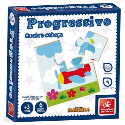 Quebra Cabeça Progressivo Em Madeira - 9343 - Brincadeira De Criança