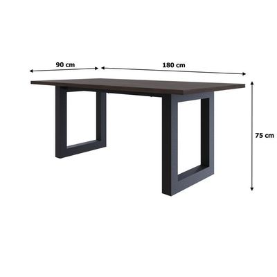 Mesa De Jantar Bronx R 180x90x77cm Brmj9180r Terracota - Est.preta Terracota/est.preta