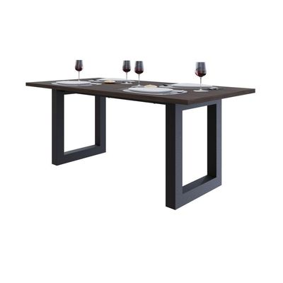 Mesa De Jantar Bronx R 180x90x77cm Brmj9180r Terracota - Est.preta Terracota/est.preta
