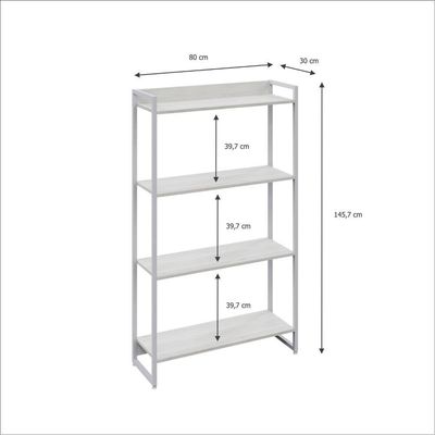 Estante Dynamica 80x30x146cm C/04 Prateleiras Snow / Est.branca Snow / Est.branca