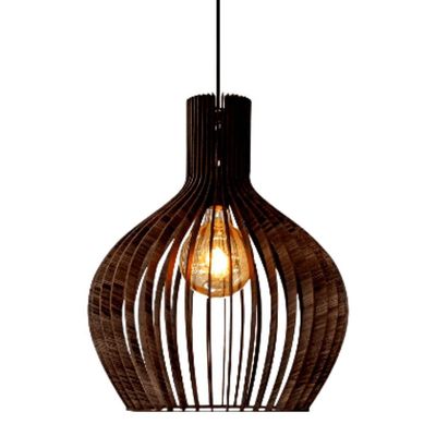 Luminária Teto Tipo Pendente Vegas Mdf Completa - Marrom