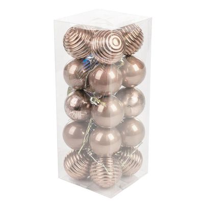 Bola De Natal Rose Gold Kit Misto 5cm - 20 Unidades