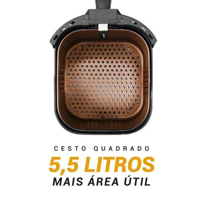 Air Fryer Philco 5,5L Cesto Quadrado 1500W PAF55A 110V