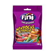 Bala Gelatina Minhocas Cítrica Fini 100g