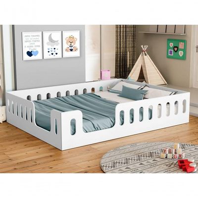 Cama Infantil Casal Penélope Estilo Montessoriano Com Colchão Incluso
