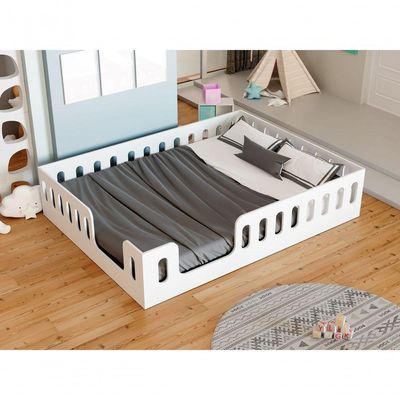 Cama Infantil Casal Penélope Estilo Montessoriano Com Colchão Incluso