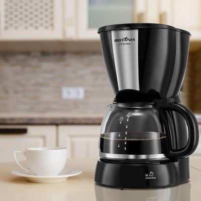 Cafeteira Britânia CP30 Inox Preta Com Jarra De Vidro 110V