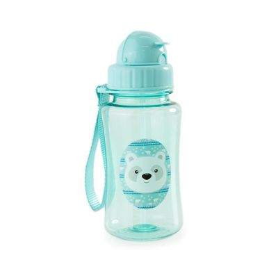 Garrafa Escola 350ML Urso Polar com Canudo Azul U / Azul