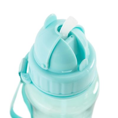 Garrafa Escola 350ML Urso Polar com Canudo Azul U / Azul