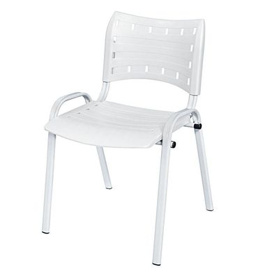 Cadeira Iso Base Branco Igreja, Escola, Escritório - Branco Kit 1 Peça