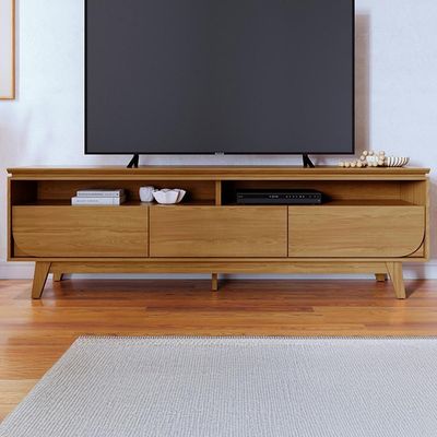 Rack Bancada Tv 75 Polegadas 3 Gavetas 200 Cm Selene Madetec Cumaru