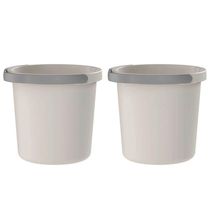 Kit 2 Baldes 8,5L Bico Direcionador e Alça Anatômica Flow Bege Ou Limpeza Lavanderia