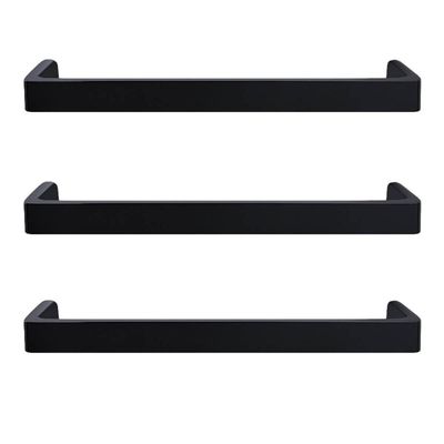 Kit 3 Puxadores Alça Reta 16cm Piauí Torralba Preto Fosco Móveis Gavetas Cômodas