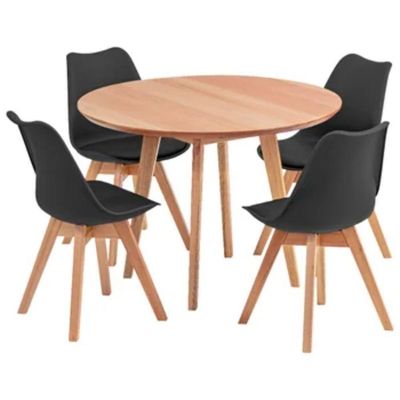 Jogo De Mesa Redonda Para Cozinha Ou Sala – Nina Saarinen Com 4 Cadeiras Ergonômicas