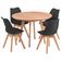 Jogo De Mesa Redonda Para Cozinha Ou Sala – Nina Saarinen Com 4 Cadeiras Ergonômicas