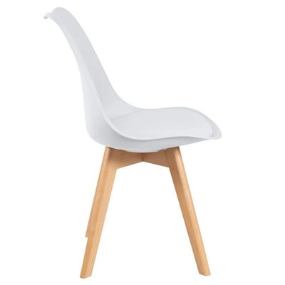 Conjunto Mesa De Jantar Sala Cozinha Leda Elegante 80cm Branca Com 4 Cadeiras Wood Leda Branca.