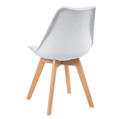 Conjunto Mesa De Jantar Sala Cozinha Leda Elegante 80cm Branca Com 4 Cadeiras Wood Leda Branca.