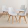 Conjunto Mesa De Jantar Sala Cozinha Leda Elegante 80cm Branca Com 4 Cadeiras Wood Leda Branca.