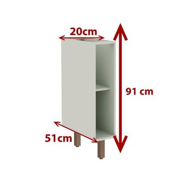 Balcão De Cozinha Genialflex Iluminata Hortelã