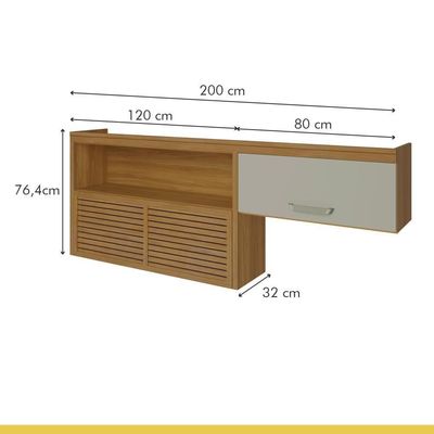 Cozinha Compacta 100% Mdf 2 Peças Princesa Freijó/off White Nesher Freijó/off White