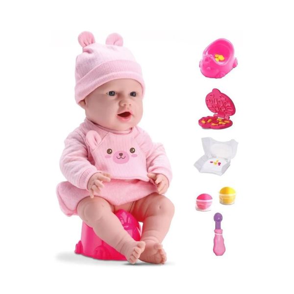 Boneca Divertoys Diver New Born Come e Faz Caquinha