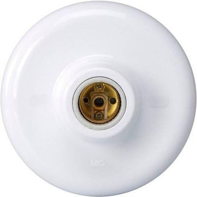 Plafon Plástico Branco Soquete E-27 Porcelana Blister Foxlux