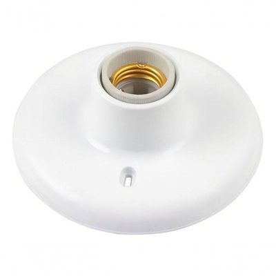 Plafon Plástico Branco Soquete E-27 Porcelana Blister Foxlux
