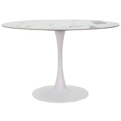 Mesa Saarinen Tulipa Jantar Oval 120x80cm Tampo Marmorizado