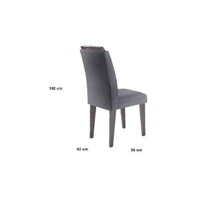 Mesa Alvorada 180 Tp Mdf Vidro 6 Cadeiras Rufato Veludo