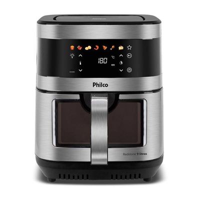 Air Fryer Philco 9L Visor Glass Painel Digital PAF90C 220V