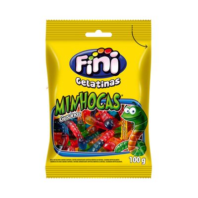 Bala Gelatina Minhocas Brilho Fini 100g