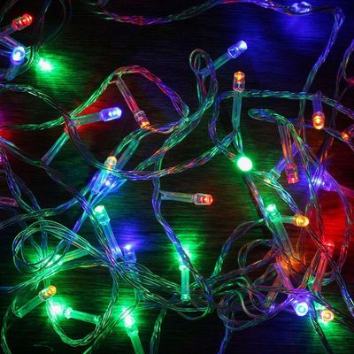 Cordão Com 50 Lampadas De Led Formato Pequena Gota 5 Metros Fio Crystal Colorido